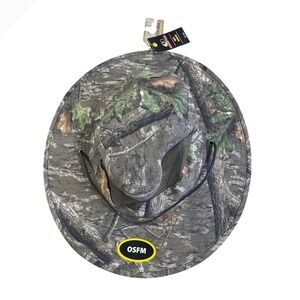 Mossy Oak Mens Camo Safari Sun Hat Wide Brim Mesh Vent Chin Strap OSFM WH238524E